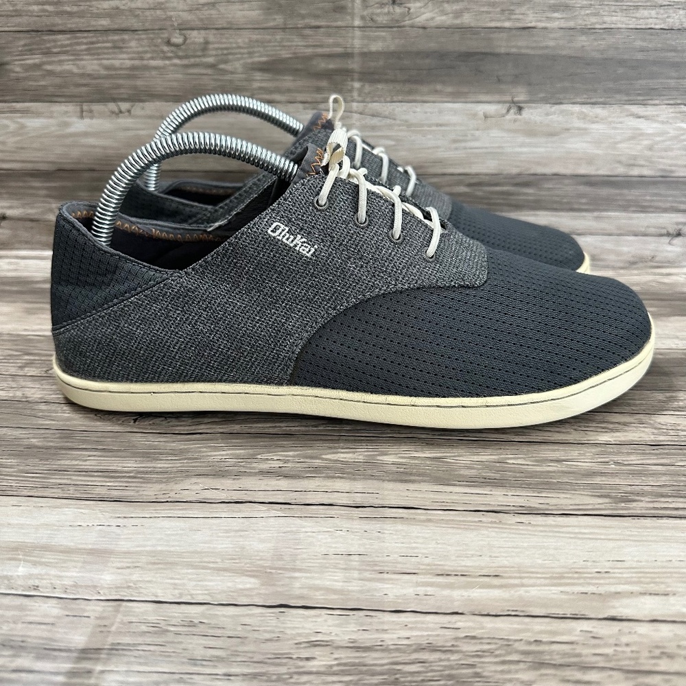 Olukai Nohea Moku Shoes Mens Sz 8.5 Gray Athletic Slip On Sneakers Comfort